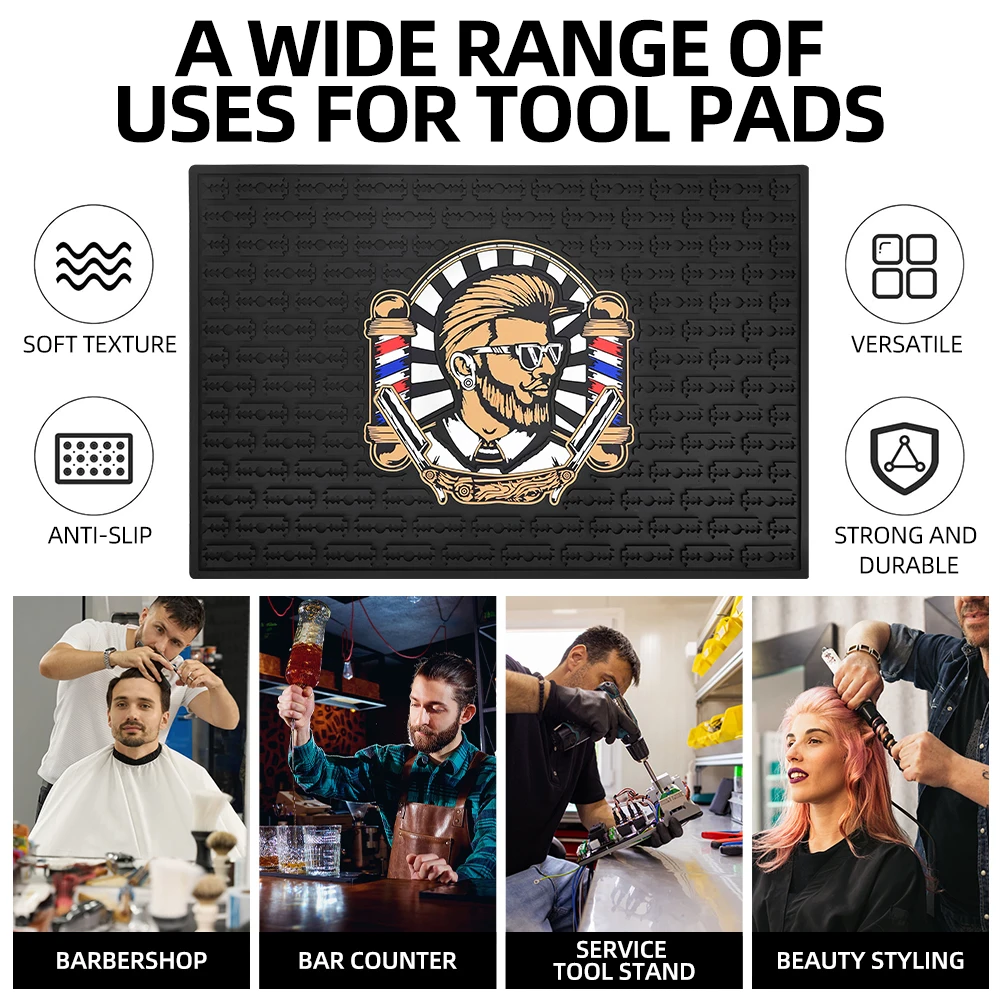 

Multiple Styles Non-Slip Hair Cutting and Styling Pad, Heat-Resistant Storage Mat,Hair Salon Mat for Salons and Barbershops