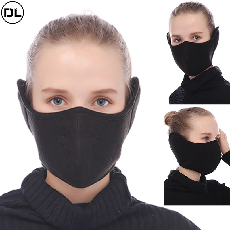 Winter Balaclava Half Face Cover Outdoor Ski Mask Cycling Warm Mask Headgear Fleece Thermal Windproof Mask Ear Protection