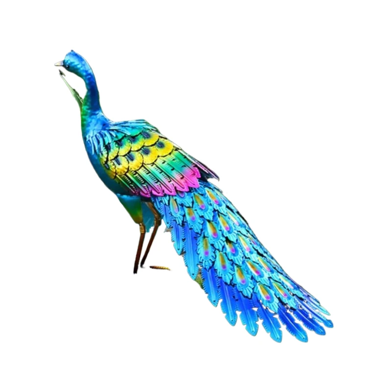 

Outdoor Peacock Statue Metal, Detailed Garden Art for Lawn, Patio Decor & Unique Housewarming Gift Idea