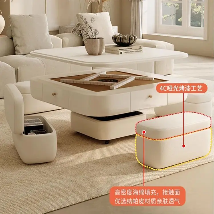 Electric lifting coffee table dining table integrated dual-purpose household living room