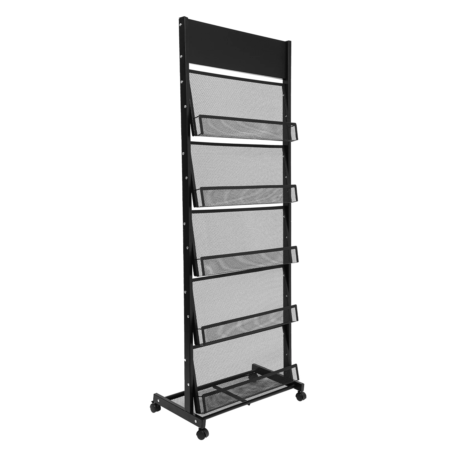 Foldable Magazine Rack, 5-Tier, Iron Coating, Space-Saving, Easy to Assemble, Perfect for Magazines