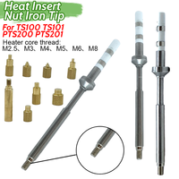 Insert Internal Thread Head M2-M8 Brass Hot Melt Insert Nut Insertion Insertion Kit for TS100 TS101 PTS200 PTS201 Soldering Iron