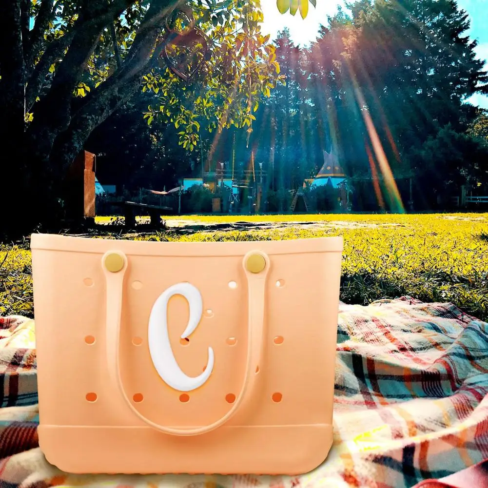 Beach Bag Accessories Personalize Handbag with Decorative 3d Alphabet Letters Charms Diy Bag for Customizing for Beach