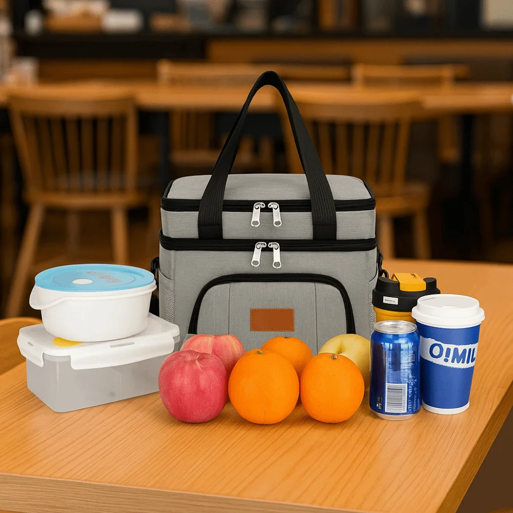 

Ox Cloth Insulated Lunch Bag Solid Color Large Capacity Food Warm Thermal Bag Breast Milk Insulation Package Mommy Bag Children