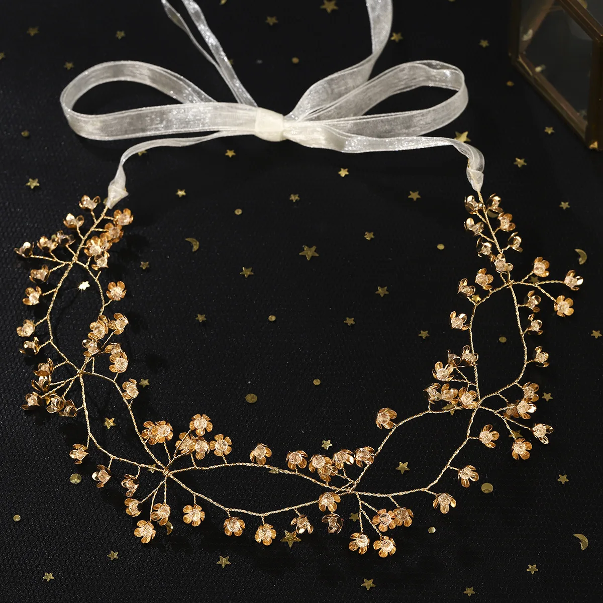 Fashion Bridal Wedding Hair Accessories for Women Girl Flower Hair Jewelry Headpiece Headdress Party Celebration Hair Band Tiara