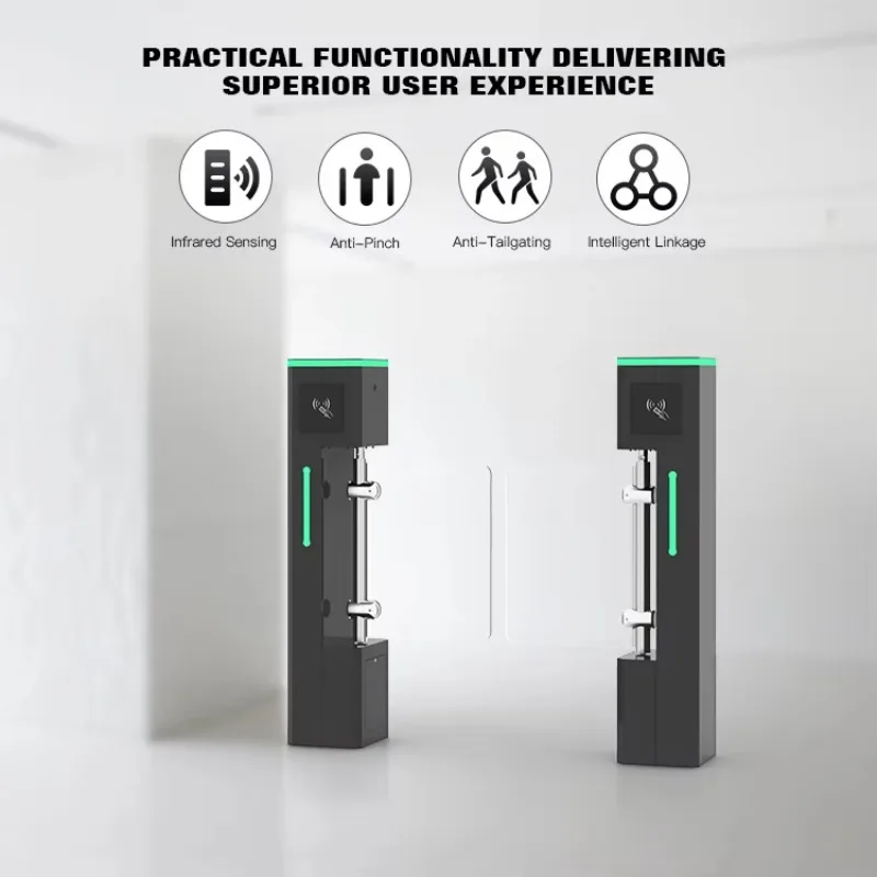 HCW Automatic Swing Barrier Turnstile with High Security Access Control for Pedestrian Entrance