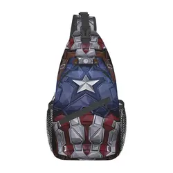 Captain America Sling Crossbody Backpack Men Custom Shoulder Chest Bag for Cycling Camping Daypack