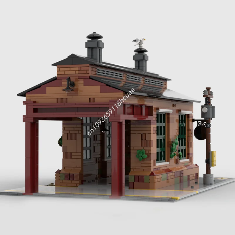 1759 elementów MOC Stara budka magazynowa narożna Modułowy model budynku Klocki Pomysł na prezent urodzinowy Zabawki edukacyjne Prezenty świąteczne