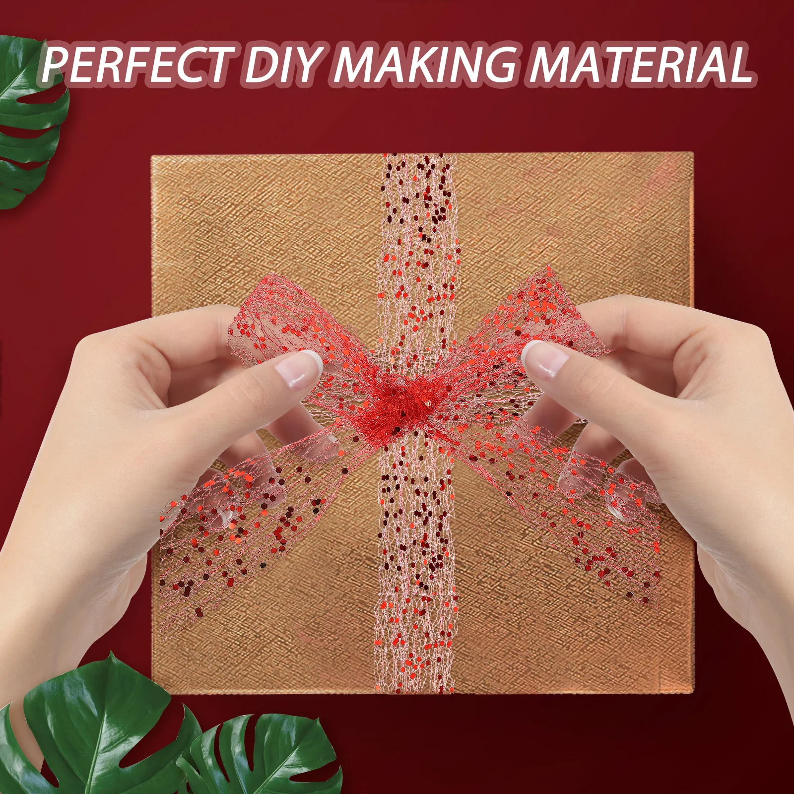 

Decorative Mesh Tulle Fabric 3 Rolls Ribbon Home Wedding DIY Craft Supply Lightweight Portable Storage Easy Use Premium Quality