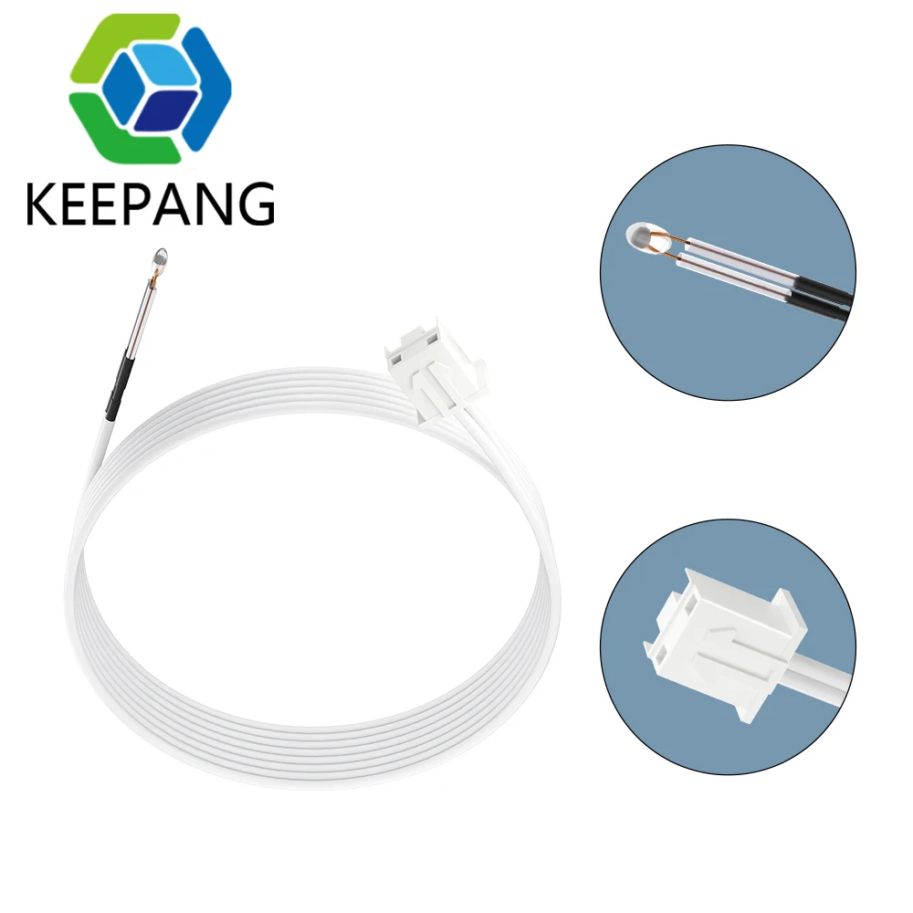 

10pcs 3D Printer Parts NTC Thermistor Temperature Sensor 3950 1% line100 & 150cm 100K with XH2.54 Terminal White 2P Connector