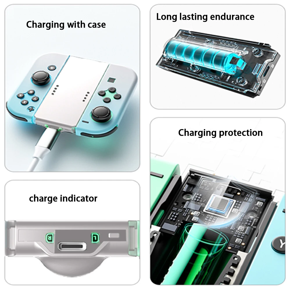 For Joypad Charging Grip for Switch Joy-Con with Charging Indicator Rectangle Shaped Charging Dock Controller Charging Station