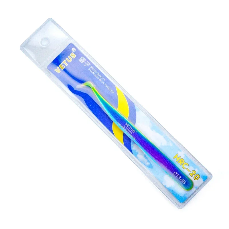 1 pz Nuovo VETUS Pinzette per Estensione Ciglia In Acciaio Inox Superhard Ciglia Colorate Pinzette Pinzette Anti-Statiche Ad Alta Precisione