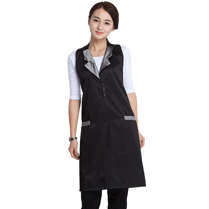 Restaurant Household Woman Kitchen Apron With Pocket Florist Hotel Chef Baking Cooking Barbecue Pinafore Hairdressing Salon Bib