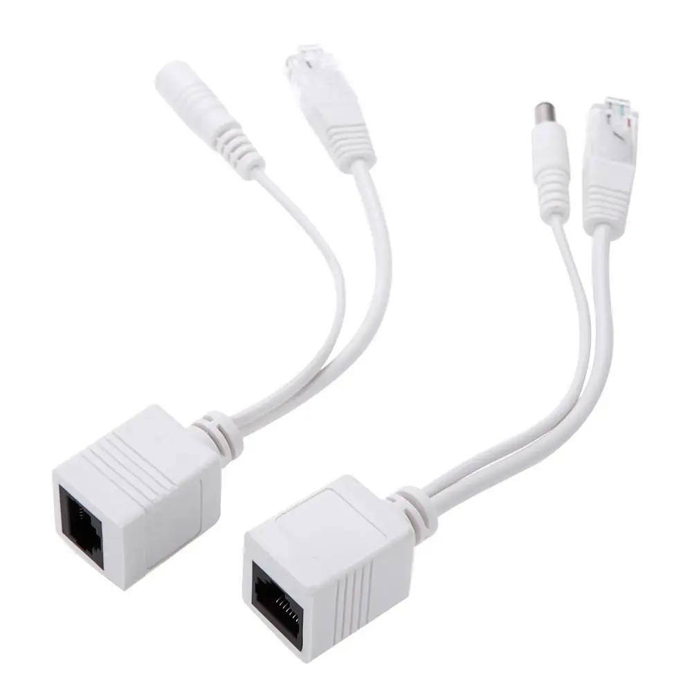 1 takım Poe dönüştürücü Poe güç uzatma kablosu Ethernet adaptörü Poe Splitter Rj45 enjektör güç kaynağı modülü Ip kameralar için