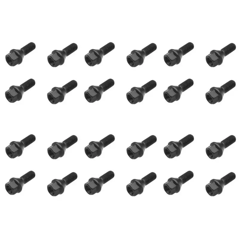 24Pcs Black Wheel Bolt Lug Nut For BMW E30 E36 E46 E60 E90 36136781150