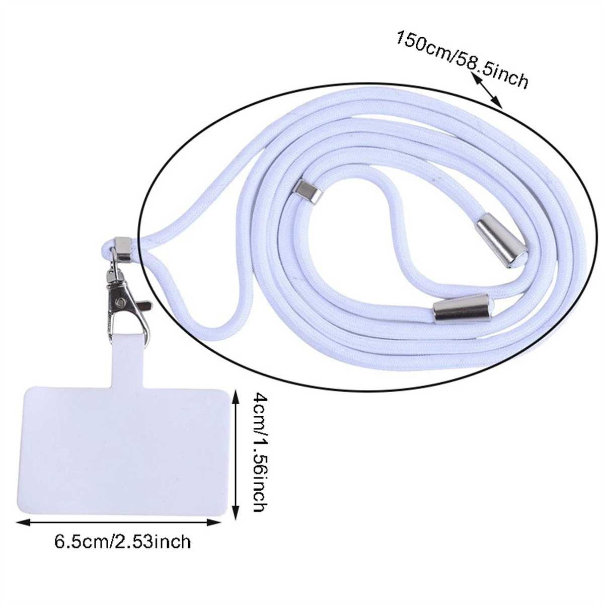 Cordón desmontable ajustable para el cuello, correa para teléfono, mosquetón, colgante Compatible con tarjeta para llave móvil