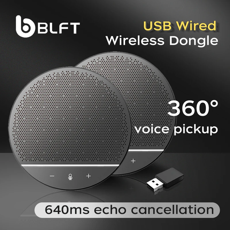 Omnidirectional Conference Speaker and Microphone Wireless Bluetooth Speakerphone with 360° Voice Pickup for 10-20 People