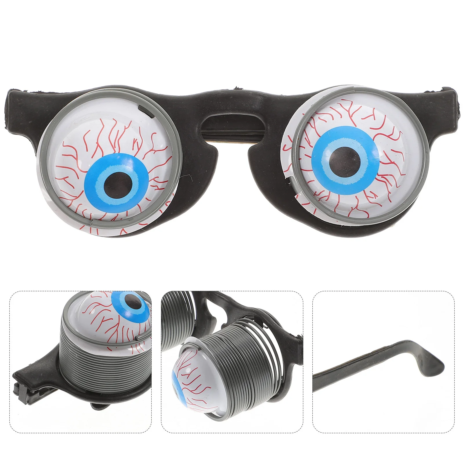 Gafas caídas con ojos con resorte, dispositivo temático de terror para adultos y niños, fiesta de disfraces, regalo divertido de Halloween