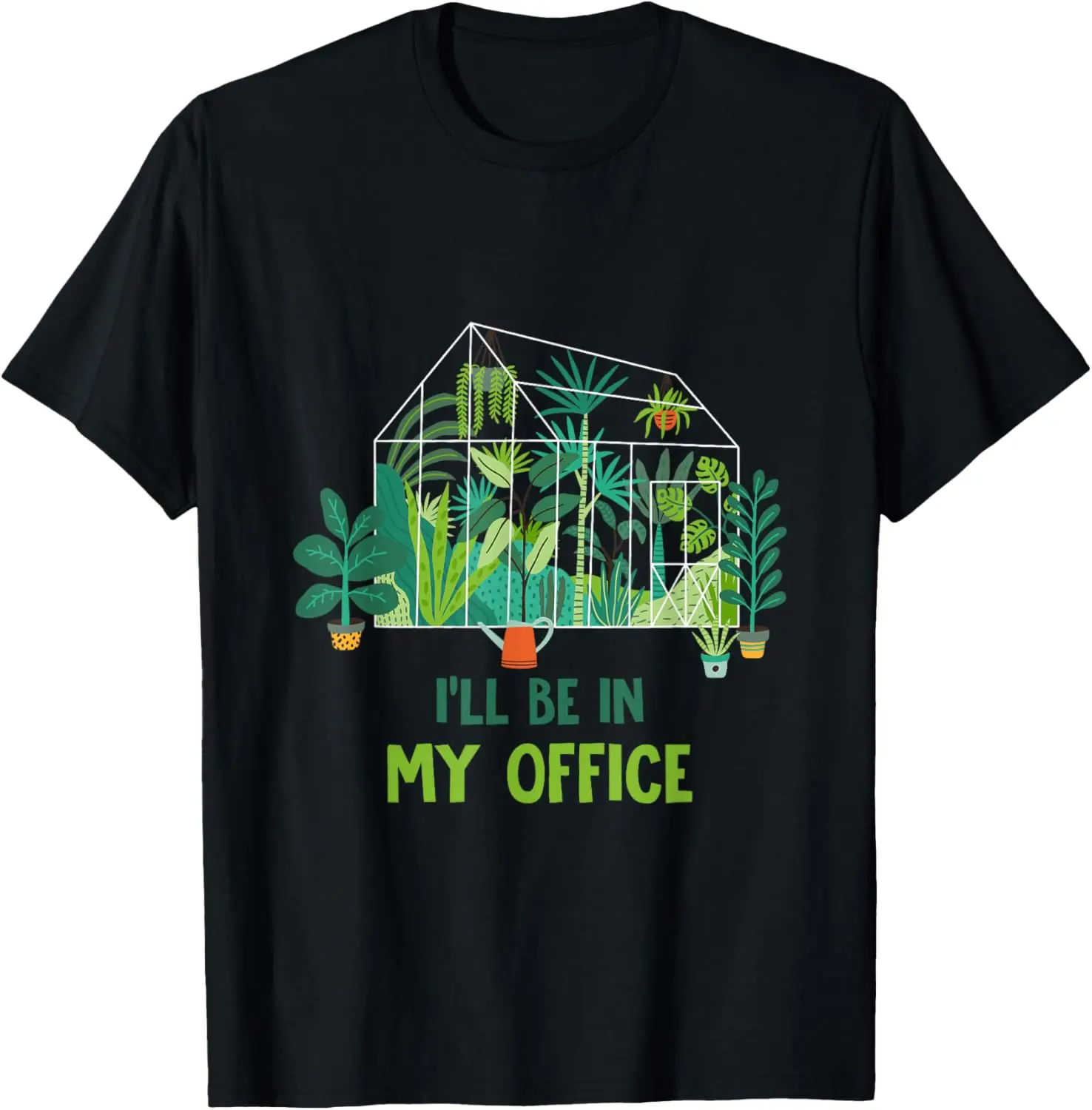 Greenhouse Funny Gardener I'll Be In My Office Gardening T-Shirt 100% Cotton Trendy Y2K Short-Sleeve Tee-Soft, Quick-Drying,
