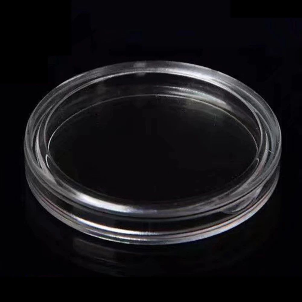 Coin Protection Box Coin Capsules Household Supplies Storage Boxes 100 Pcs 40mm Inner Diameter Clear Brand New