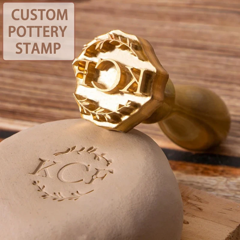 

Personalized Custom Pottery Stamp for Clay Custom Logo Ceramic Seal Engraved Stamp for Polymer Clay Diy Handmade Craft Art Tools
