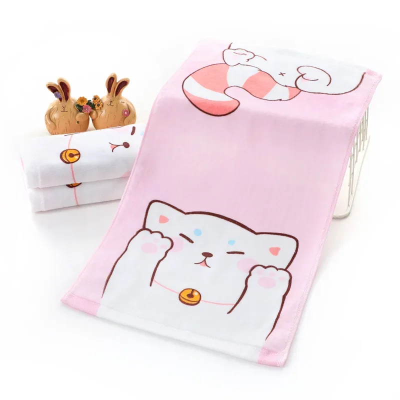 25x50cm Printed Children's Towel 100% Cotton Children's Clean Face Towel Absorbent and Not Easy To Lose Hair Children's Towel
