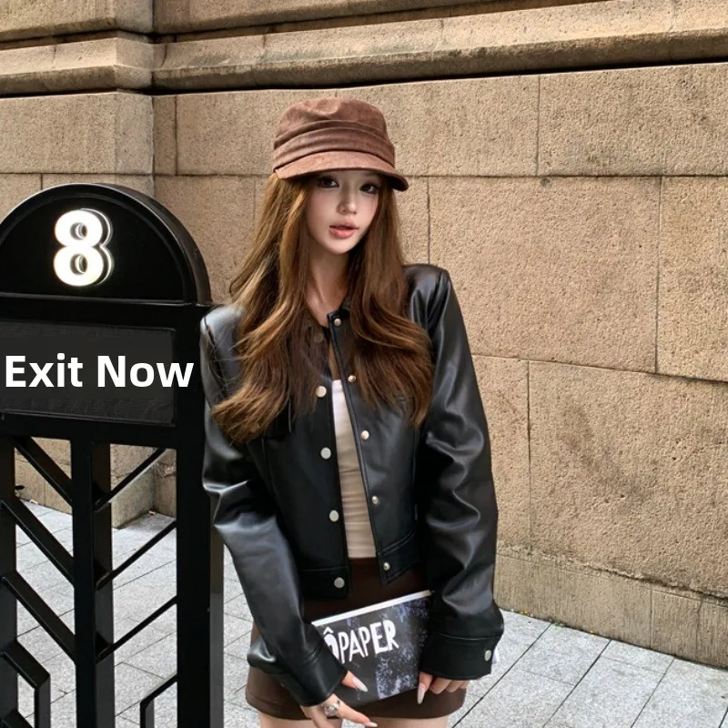 Bla Motorrad Sle ort Leder Jaet Damen-Oberbekleidung 2025, Herbst-Winter, Neuankömmling, vielseitiger Damenmantel