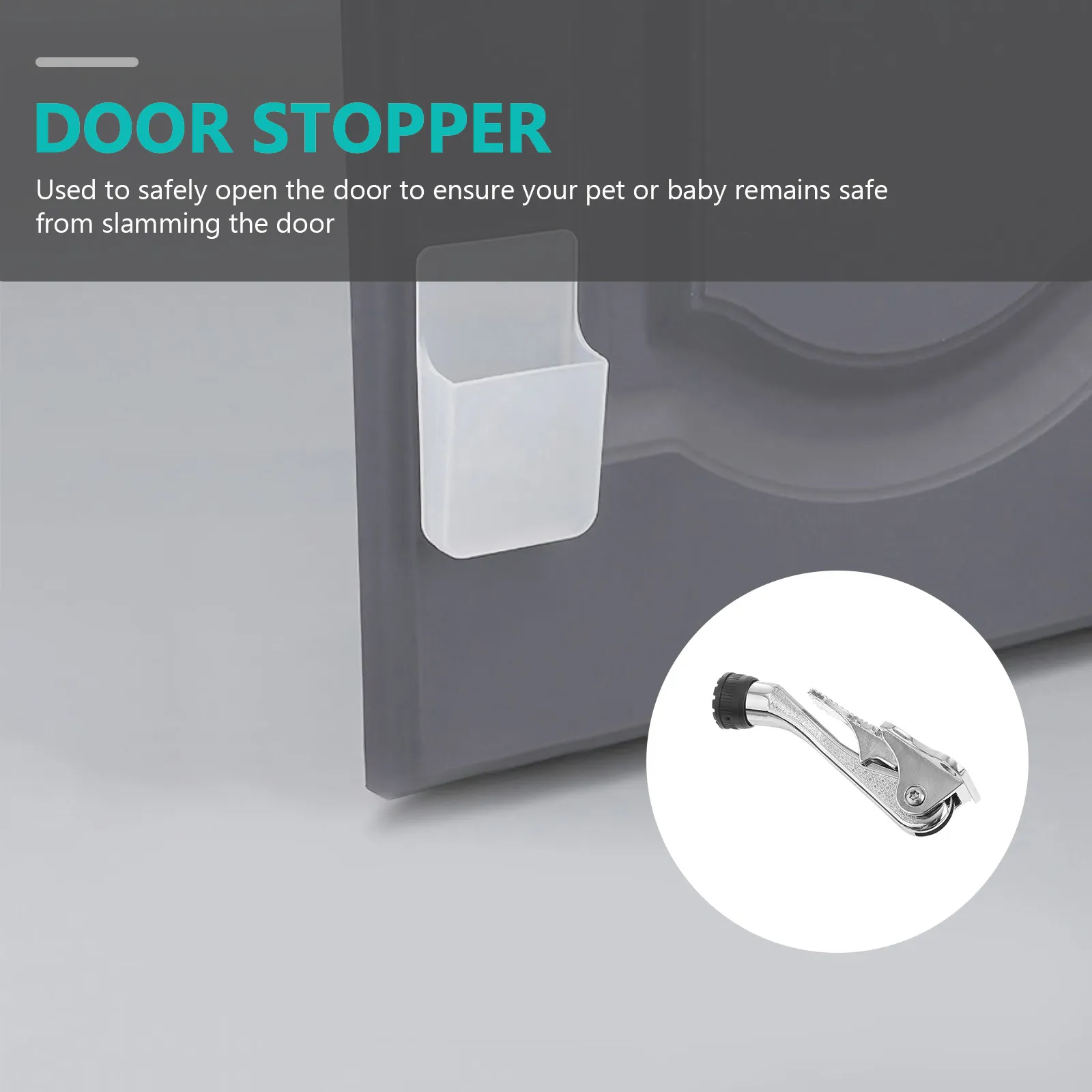 

Kickdown Door Stopper Heavy Duty Zinc Alloy Spring Loaded Door Stop with Adjustable Knob Rubber Tip Silent Anti-Collision Easy