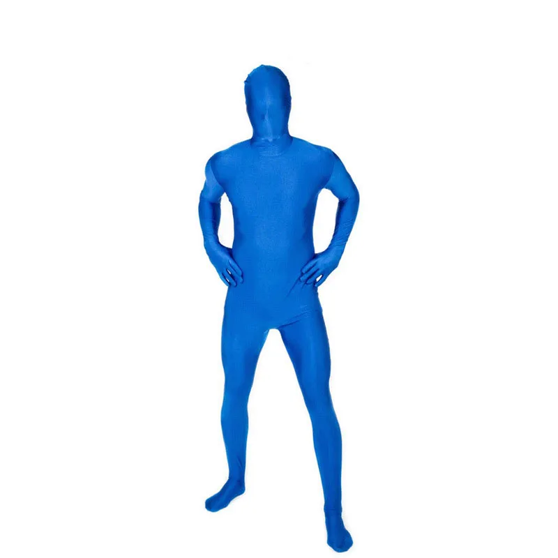 All-in-one Green Screen Body Suit Men Full Body Green/Bule Color Chromakey Jumpsuits for Photo Video Invisible Effect 170 180cm