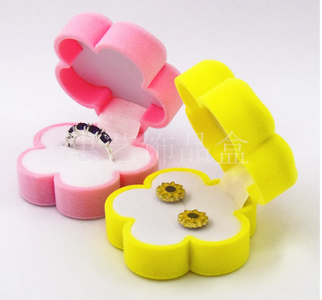 10pcs/lot 10pcs/lot creative style ring stud earring necklace jewelry storage box flower shape jewelry box