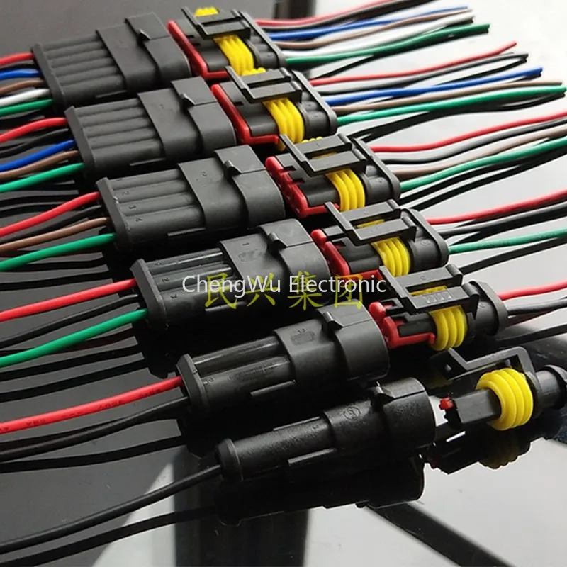 1set AMP 1/2/3/4/5/6 Pin Way Wire Harness for Car Motorcycle Waterproof Electrical Auto Connector Male Female Car Plug Connector