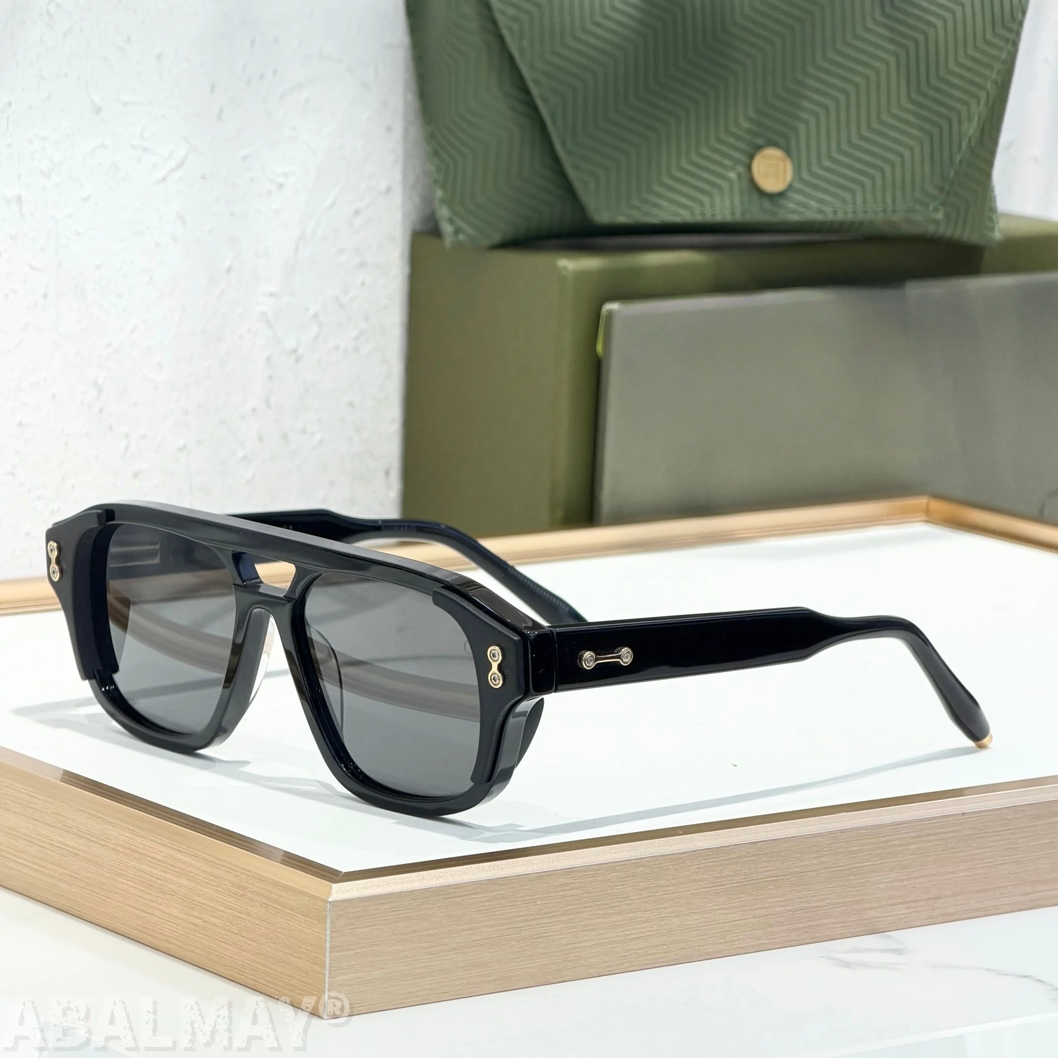 

AKO AKS517 55-18-148 Top Quality Sunglasses for Men and Women Classic Punk Luxury Acetate Titanium Designer Sunglasses Frames