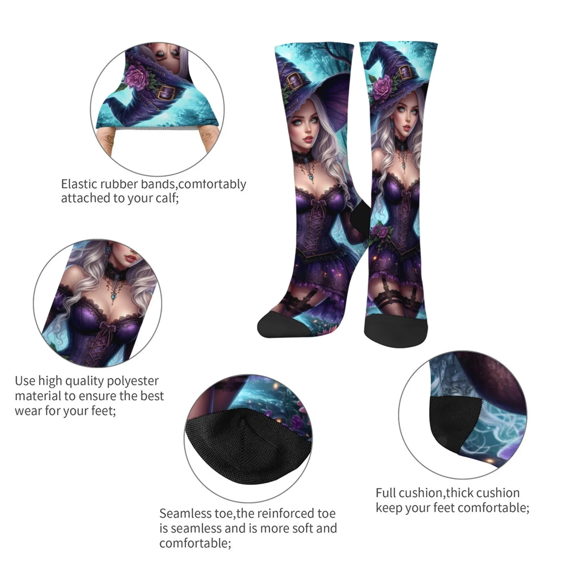 Magic Elf Fantasy Hexe Neuheit Happy Socken Unisex Retro Harajuku Stil lustige Hip-Hop Trend Socken Outdoor rutschfeste Sportsocken