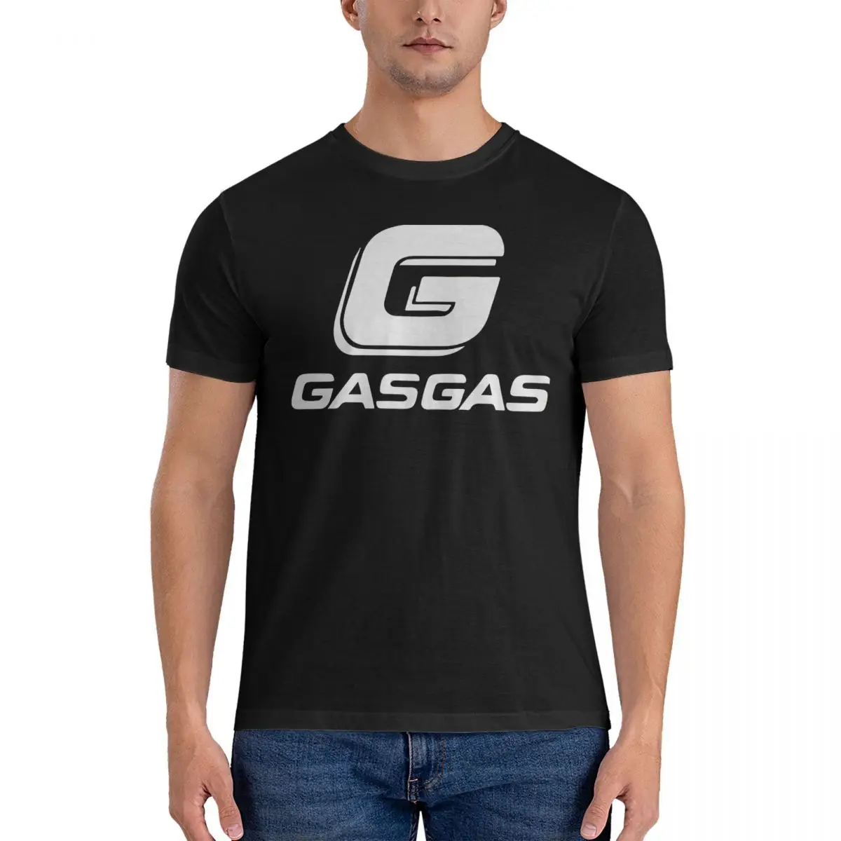 Men Popular Motorcycle T Shirt Gasgas 100% Cotton Tops Novelty Short Sleeve O Neck Tee Shirt Gift Idea T-Shirt