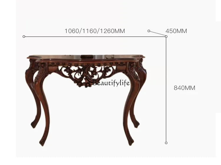 European entrance table solid wood foyer table neoclassical piano paint simple furniture