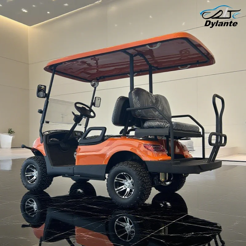 عربة جولف كهربائية جديدة بمقعدين 2 + 2 مجهزة بـ 72 فولت/120 أمبير تدعم تخصيص لون الجسم 5 كيلو وات عربات تجرها الدواب