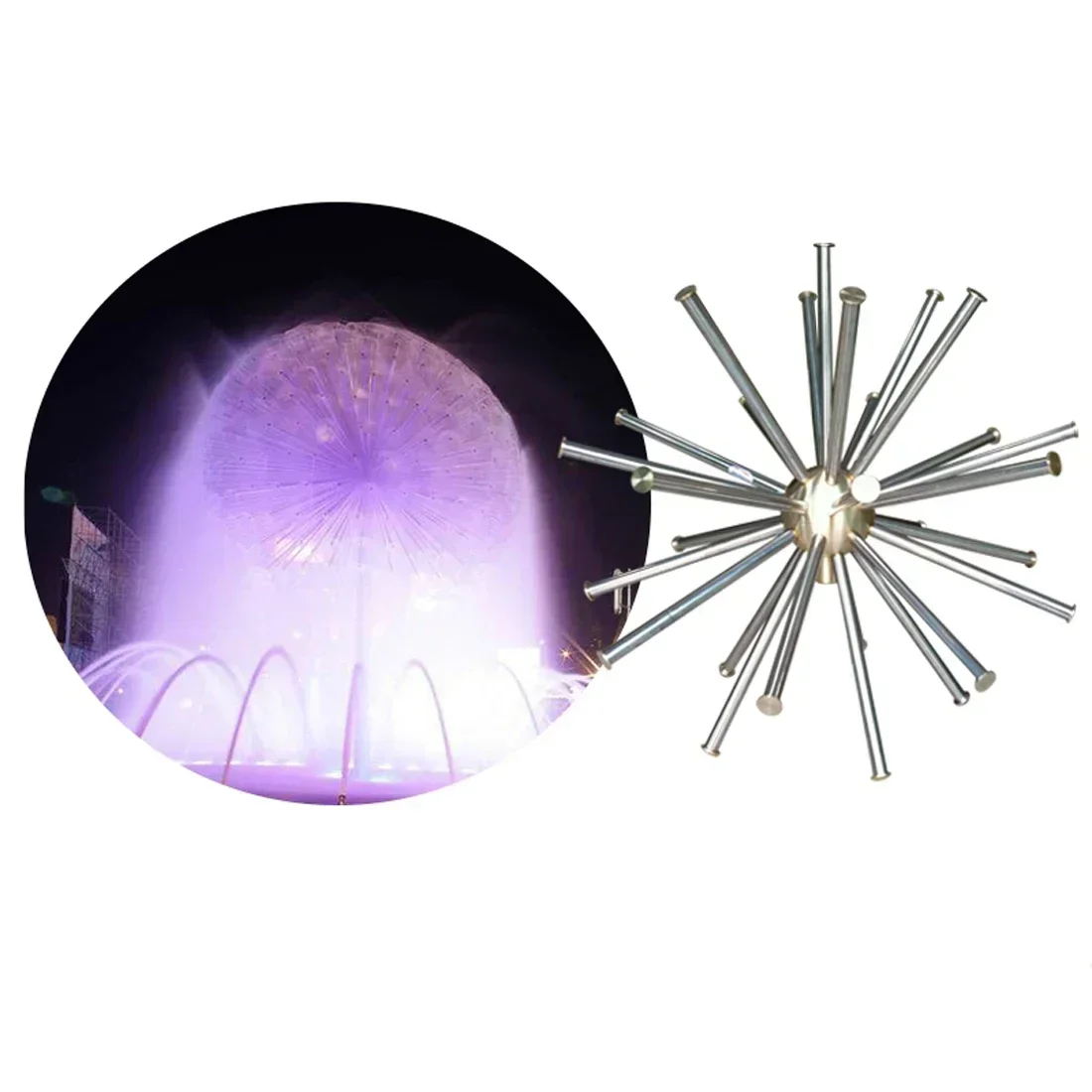 Sell like hot cakes Dandelion fountain nozzle stainless steel 1 inch small / 1.5 inch large nozzle courtyard outdoor waterscape