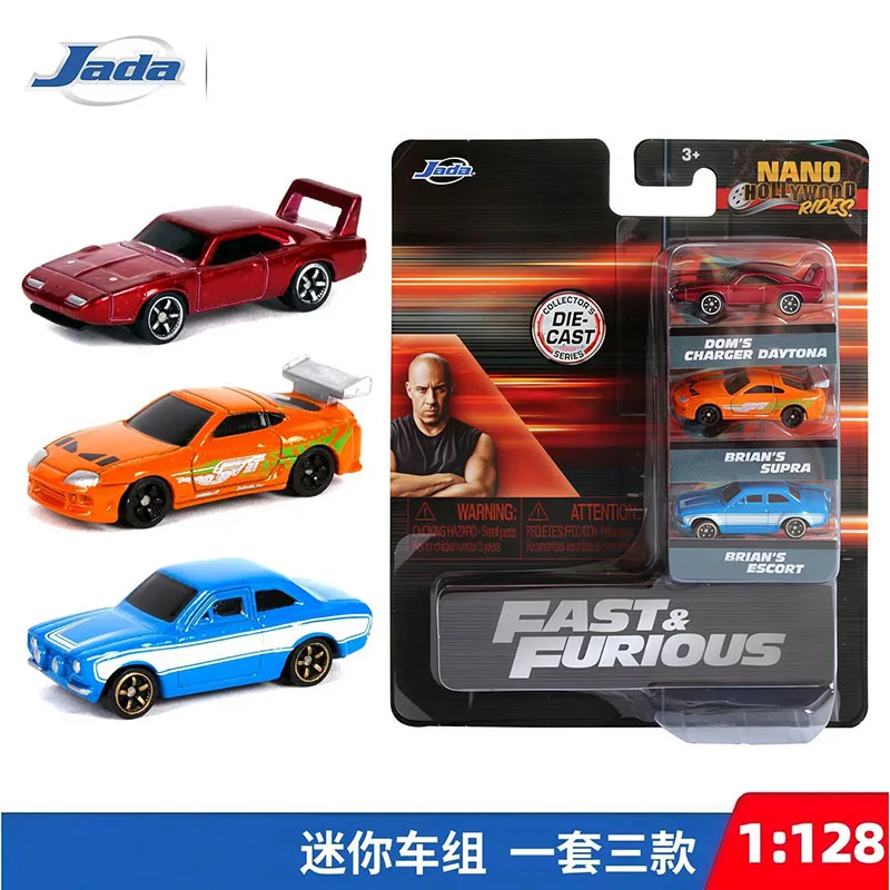 Jada 1:128 Scale Supra/Escort/Charger Daytona Set Mini Model Alloy Model Car Miniature toy 3 pack Toy Gift Collection