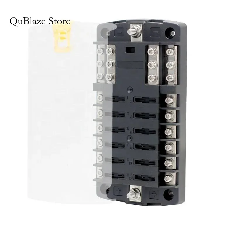 

5026 ST Blade Fuse Block 12 Circuit With Ground And Cover