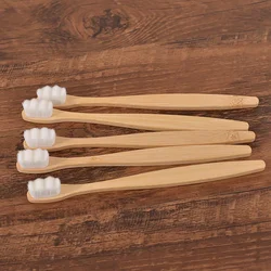 5Pcs Ultra Fine Soft Bamboo Toothbrush Set with Million Bristles for Adults Vegan Deep Cleaning Dental Oral Care Toothbrush