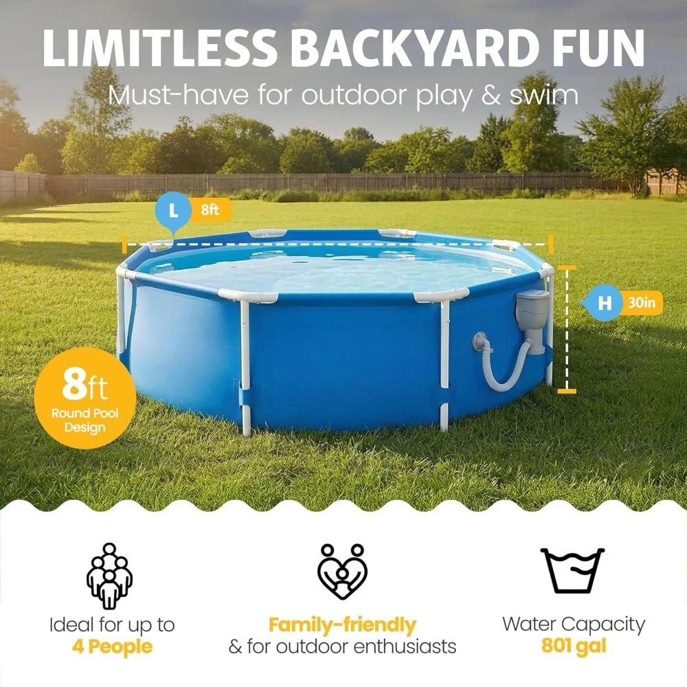 8ft Round Above Ground Swimmin - Outdoor Furniture Types recension och pris