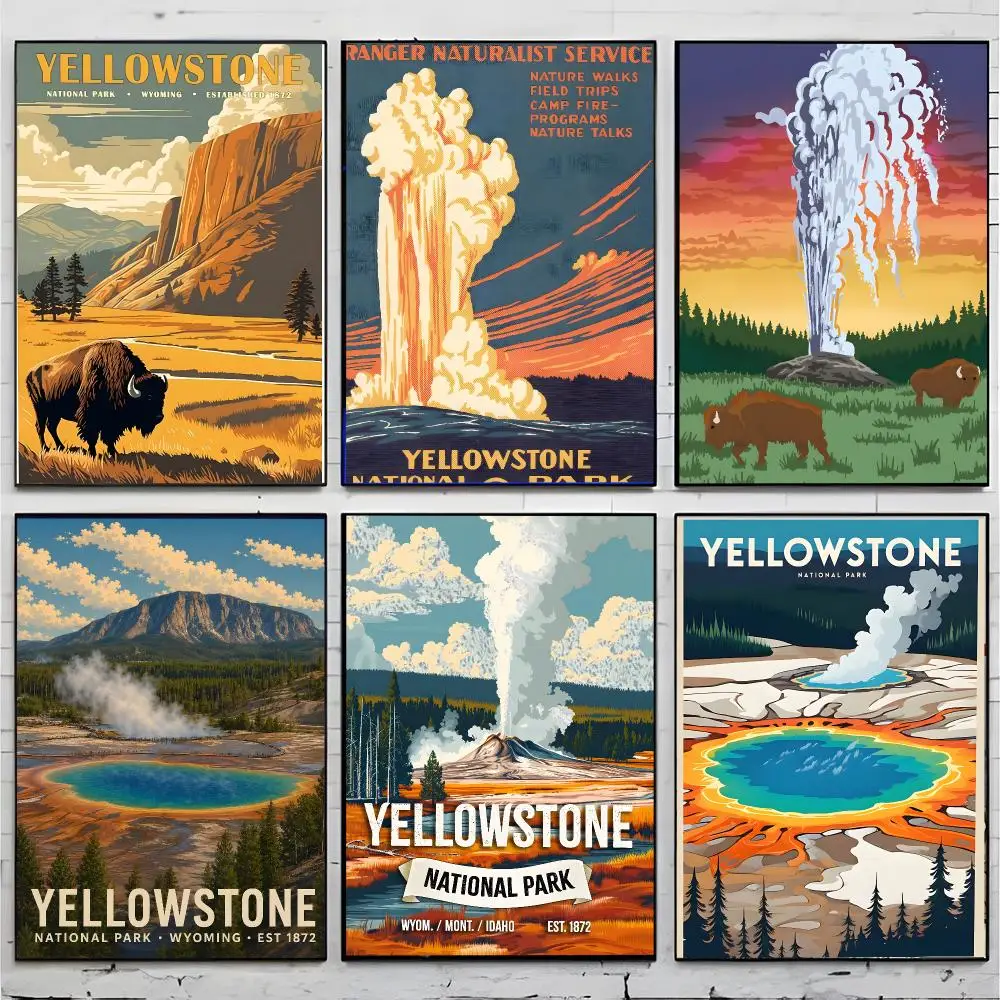 scenery nature Y-Yellowstone Park Poster Superior Home Space  Indoor Decorative Art & Home Decor