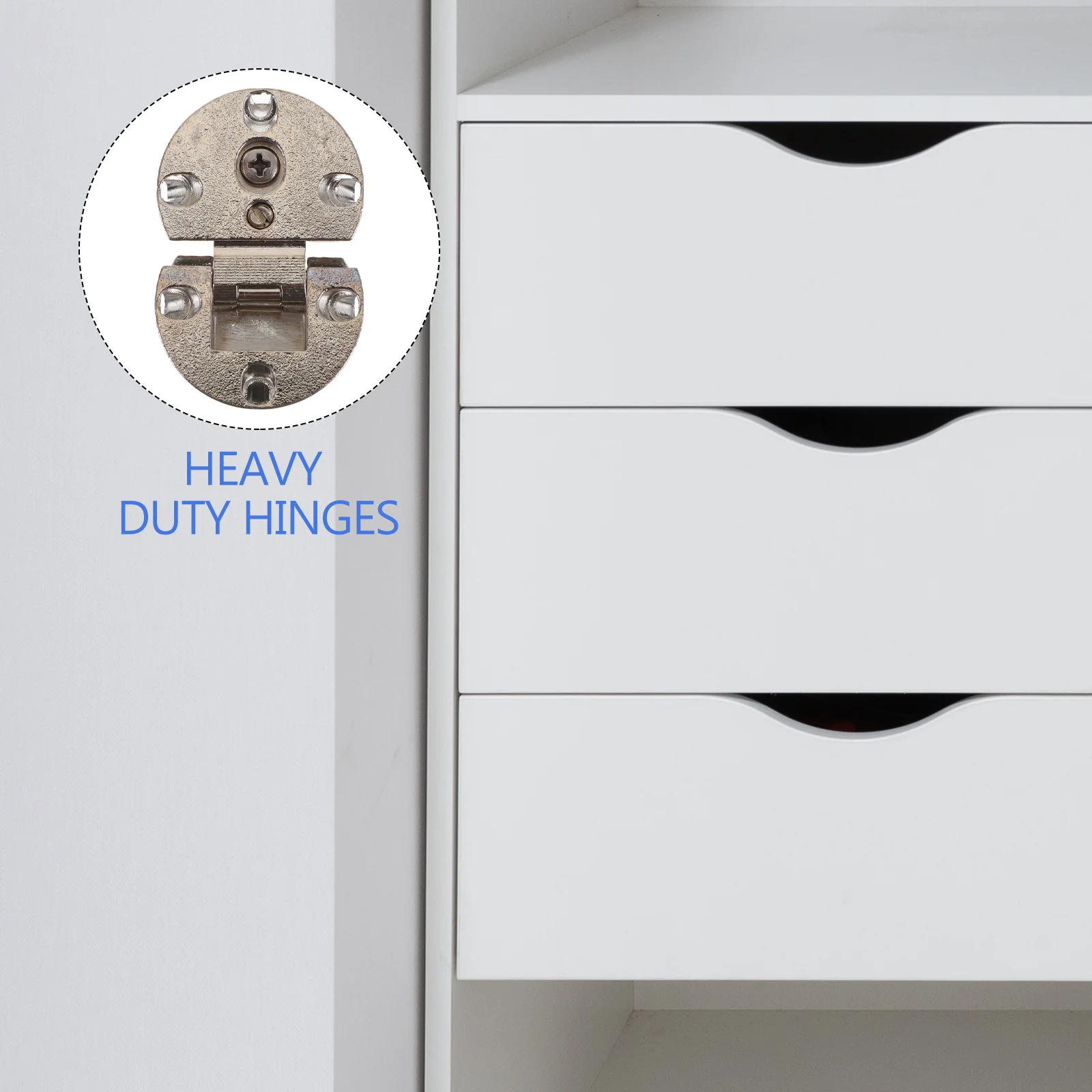 2 pcs Engsel Pintu Lemari 180 Derajat Untuk Laci Furnitur Meja, Engsel Lipat Otomatis, Penutup Lembut, Bingkai Bulat Setengah dari Paduan Seng