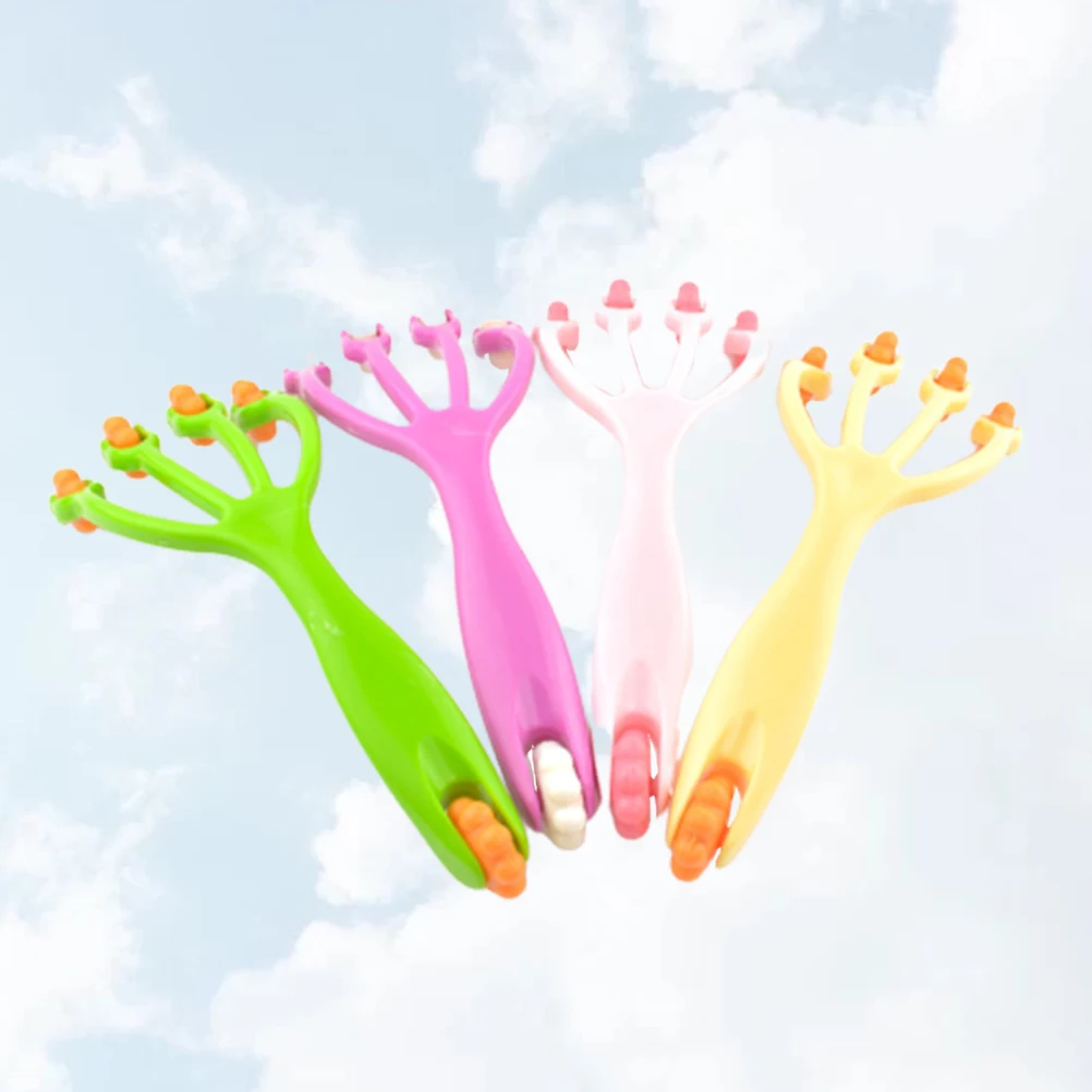 

4pcs Massage Roller Rolling Massager Four Claws Head Foot Body Tool Acupuncture Point Scroll Wheel H held Smooth Promote