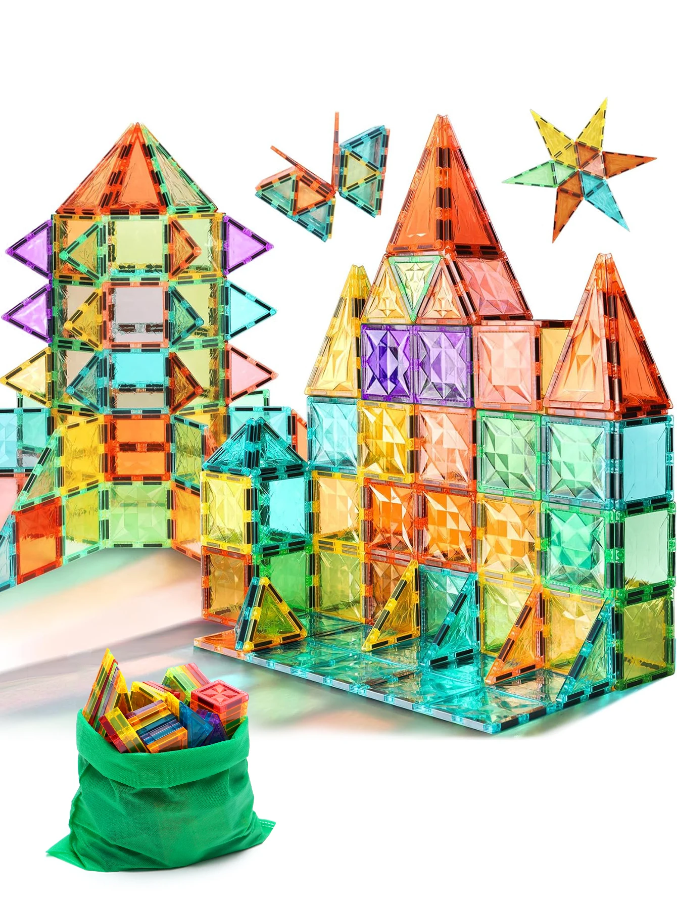 Kolorowy, półprzezroczysty zestaw arkuszy magnetycznych, wielopoziomowe gry, wyruszaj w podróż trójwymiarowego kreatywnego budowania