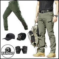 Men's Cargo Work Tactical Pants with Cap Gloves Belt Durable Military Clothing for Outdoor Work Shooting Training Daily Wear