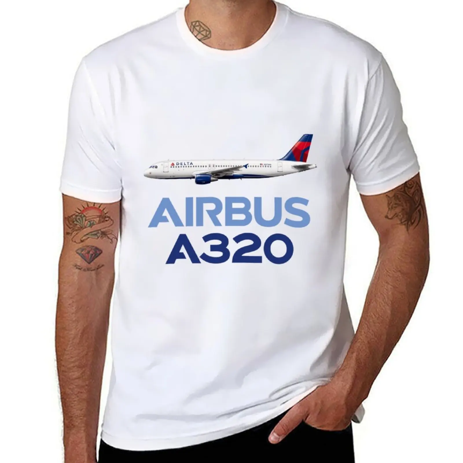 

Airbus A320 airplaneArt T-Shirt man tshirt t shirts for man pack cotton T-Shirt