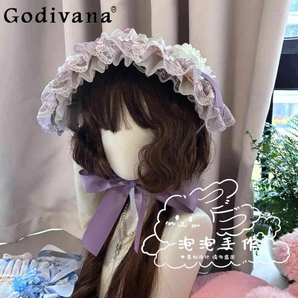 

Japanese Original Lolita BNT Hat Bow Lace Hair Accessory Sweet Girl Cosplay Headwear