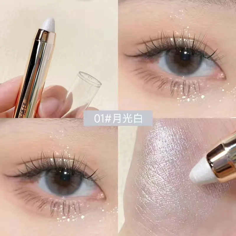 Surligneur de maquillage pour les yeux, crayon fard à barrage, stylo ver à soie, anciers de fard à barrage double tête, surligneur de maquillage pour les yeux sans bavures