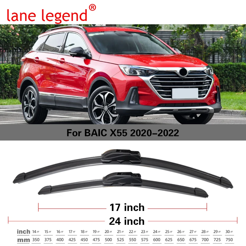 Car Front Rear Windscreen Wiper Blades For BAIC X55 FL 2020 2021 2022 Model 1.5T Car Accessories Wiper Front&Rear Wiper Blades